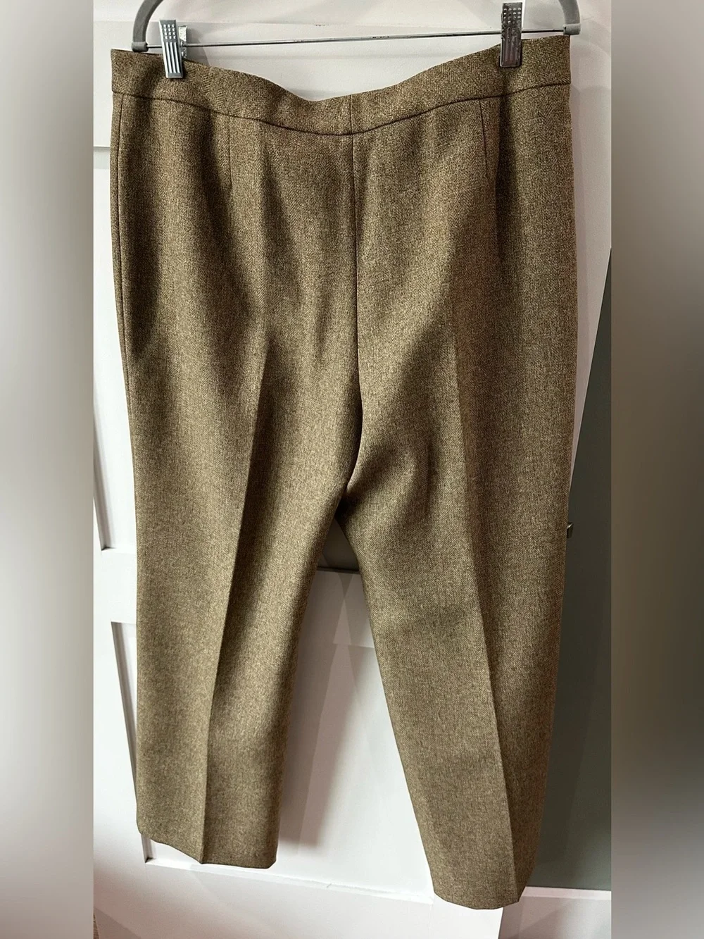 LE SUIT Brown Pant Suit Size 12 Lined Pockets Career Notch Collar 3 Pc Tweed